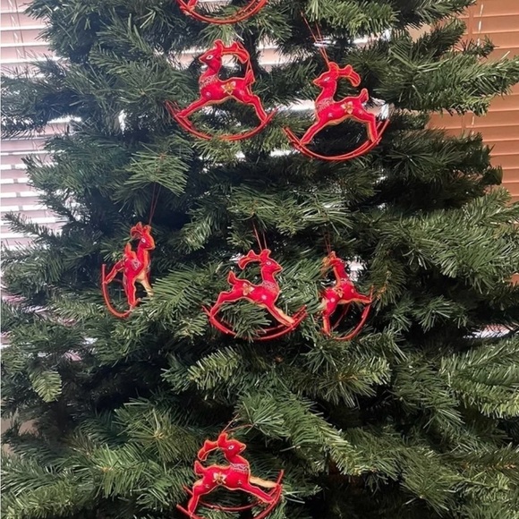 Rocking Reindeer • Vintage • Red • Christmas • Embroidery • Sequins• 7 Ornaments - Picture 3 of 14